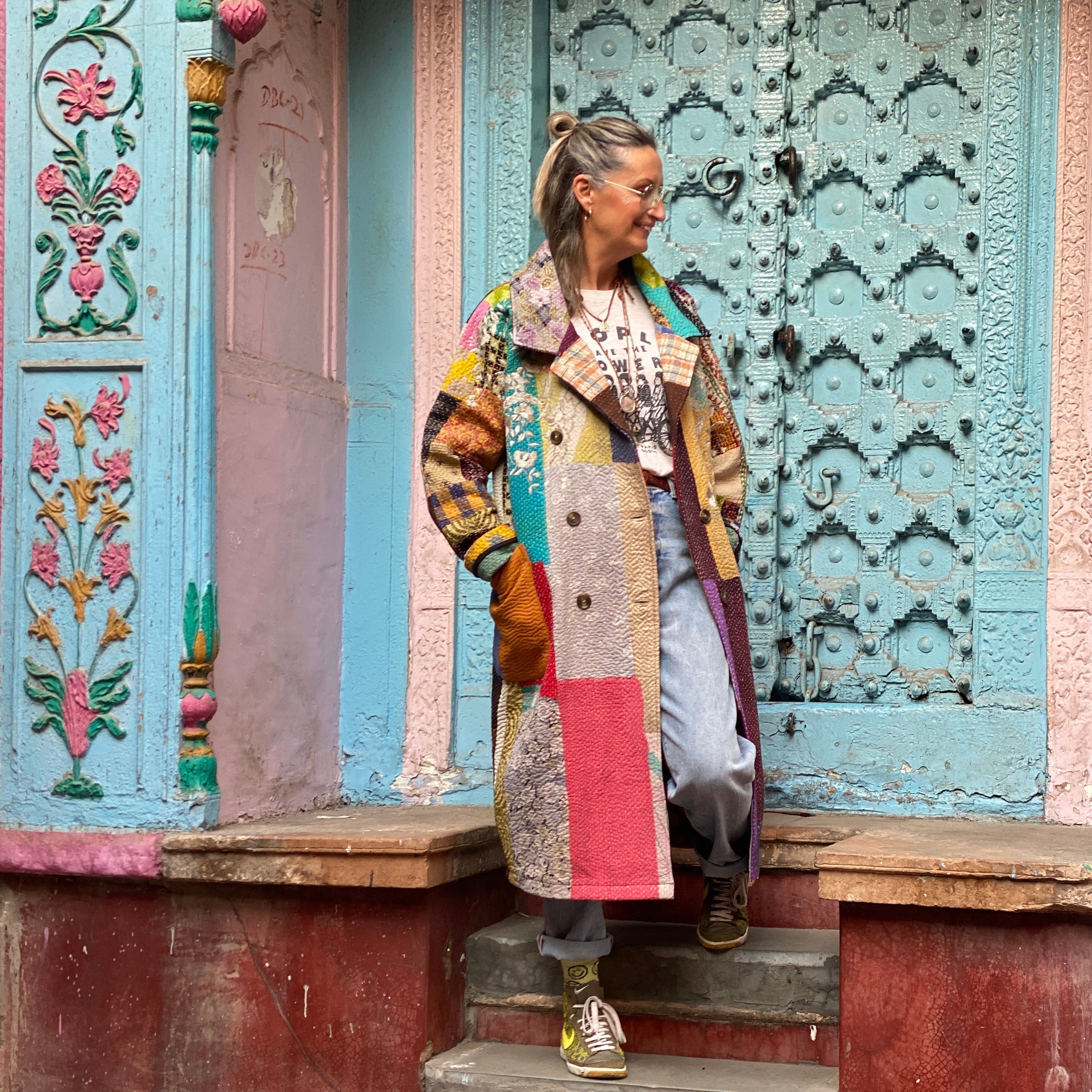 CHANTELLE QUILTED KANTHA COAT CHANTELLE QUILTED KANTHA COAT