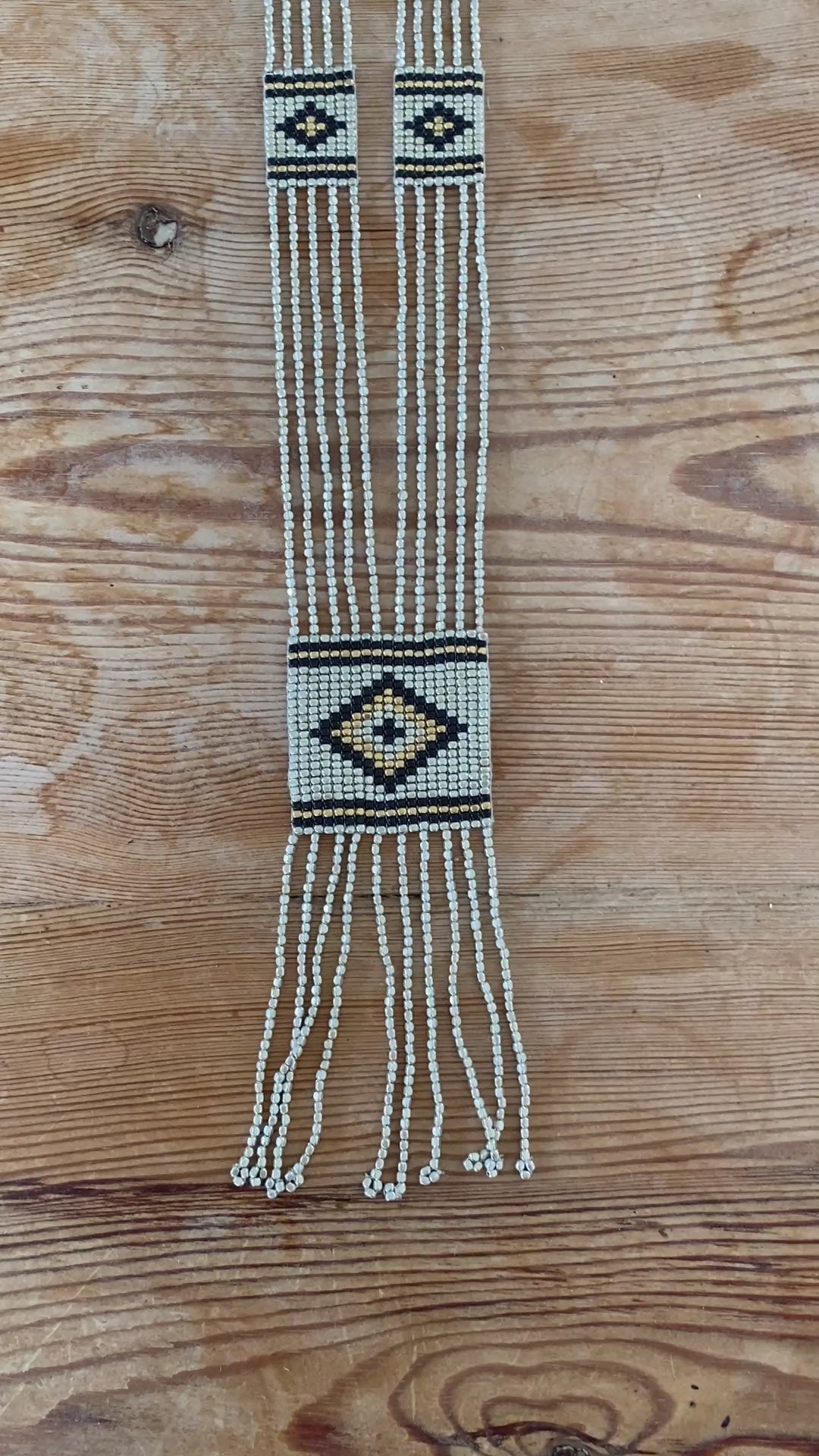 Lisa Taylor Design, Painted deities necklace on sari cord